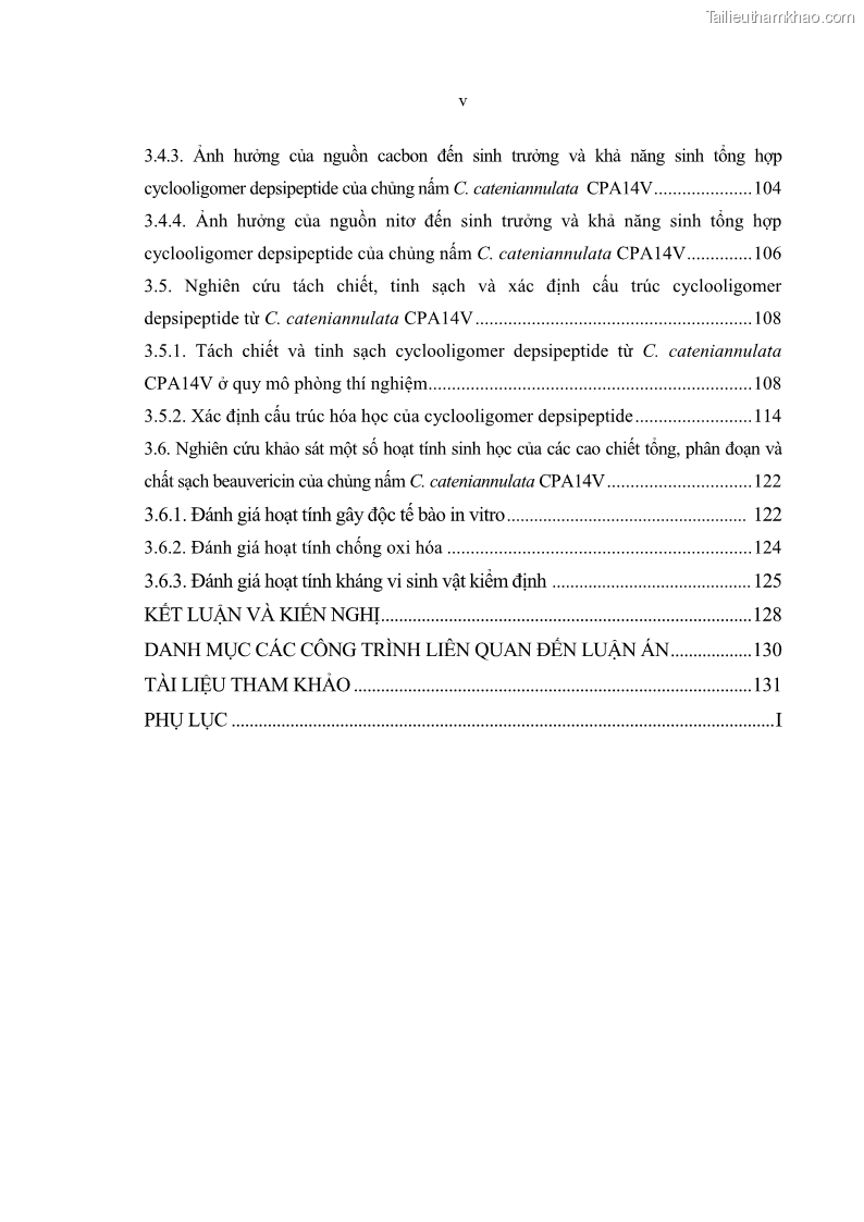 Luận án tiến sĩ sinh học Nghiên cứu đa dạng và sinh tổng hợp Cyclooligomer depsipeptide của nấm ký sinh côn trùng tại Khu Bảo tồn thiên nhiên Copia và Vườn quốc gia Xuân Sơn - 1 Trang 7