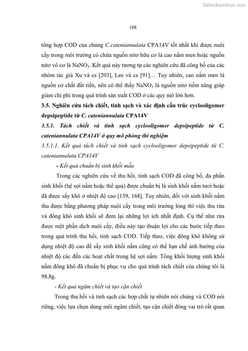 Luận án tiến sĩ sinh học Nghiên cứu đa dạng và sinh tổng hợp Cyclooligomer depsipeptide của nấm ký sinh côn trùng tại Khu Bảo tồn thiên nhiên Copia và Vườn quốc gia Xuân Sơn - 10 Trang 119