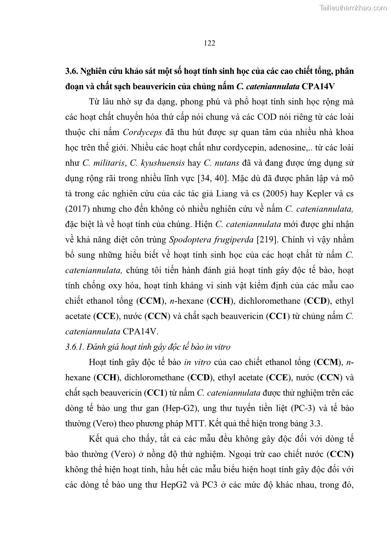 Luận án tiến sĩ sinh học Nghiên cứu đa dạng và sinh tổng hợp Cyclooligomer depsipeptide của nấm ký sinh côn trùng tại Khu Bảo tồn thiên nhiên Copia và Vườn quốc gia Xuân Sơn - 12 Trang 133