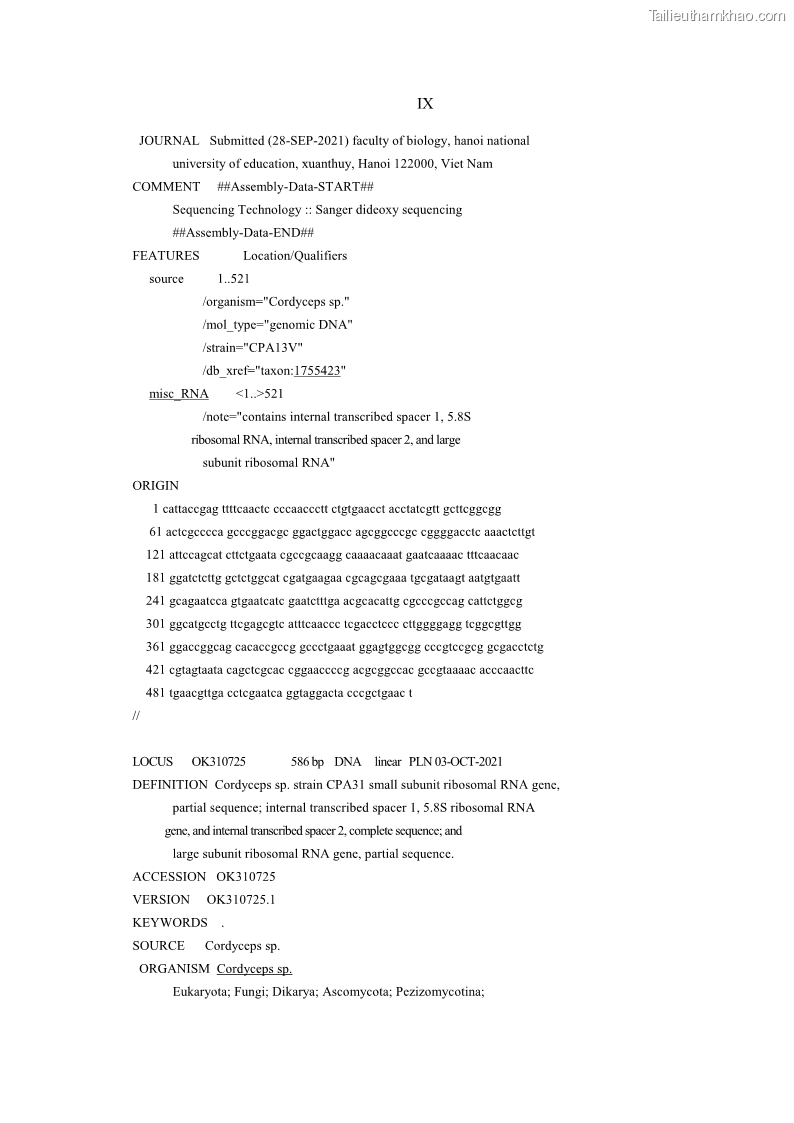 Luận án tiến sĩ sinh học Nghiên cứu đa dạng và sinh tổng hợp Cyclooligomer depsipeptide của nấm ký sinh côn trùng tại Khu Bảo tồn thiên nhiên Copia và Vườn quốc gia Xuân Sơn - 15 Trang 178
