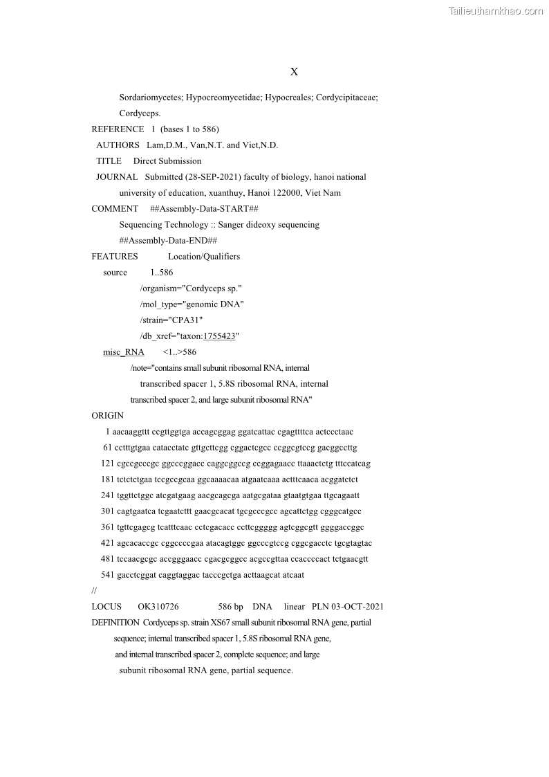 Luận án tiến sĩ sinh học Nghiên cứu đa dạng và sinh tổng hợp Cyclooligomer depsipeptide của nấm ký sinh côn trùng tại Khu Bảo tồn thiên nhiên Copia và Vườn quốc gia Xuân Sơn - 15 Trang 179