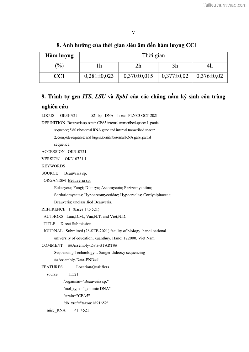 Luận án tiến sĩ sinh học Nghiên cứu đa dạng và sinh tổng hợp Cyclooligomer depsipeptide của nấm ký sinh côn trùng tại Khu Bảo tồn thiên nhiên Copia và Vườn quốc gia Xuân Sơn - 15 Trang 174