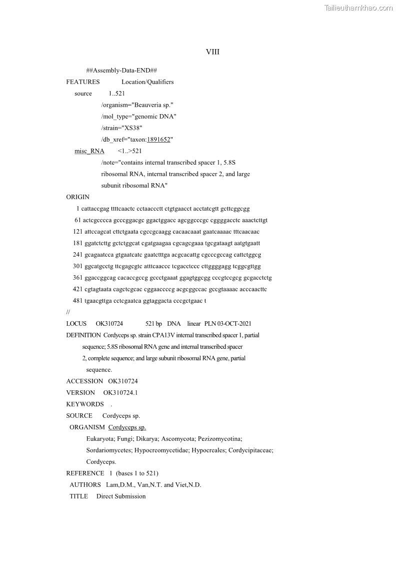 Luận án tiến sĩ sinh học Nghiên cứu đa dạng và sinh tổng hợp Cyclooligomer depsipeptide của nấm ký sinh côn trùng tại Khu Bảo tồn thiên nhiên Copia và Vườn quốc gia Xuân Sơn - 15 Trang 177