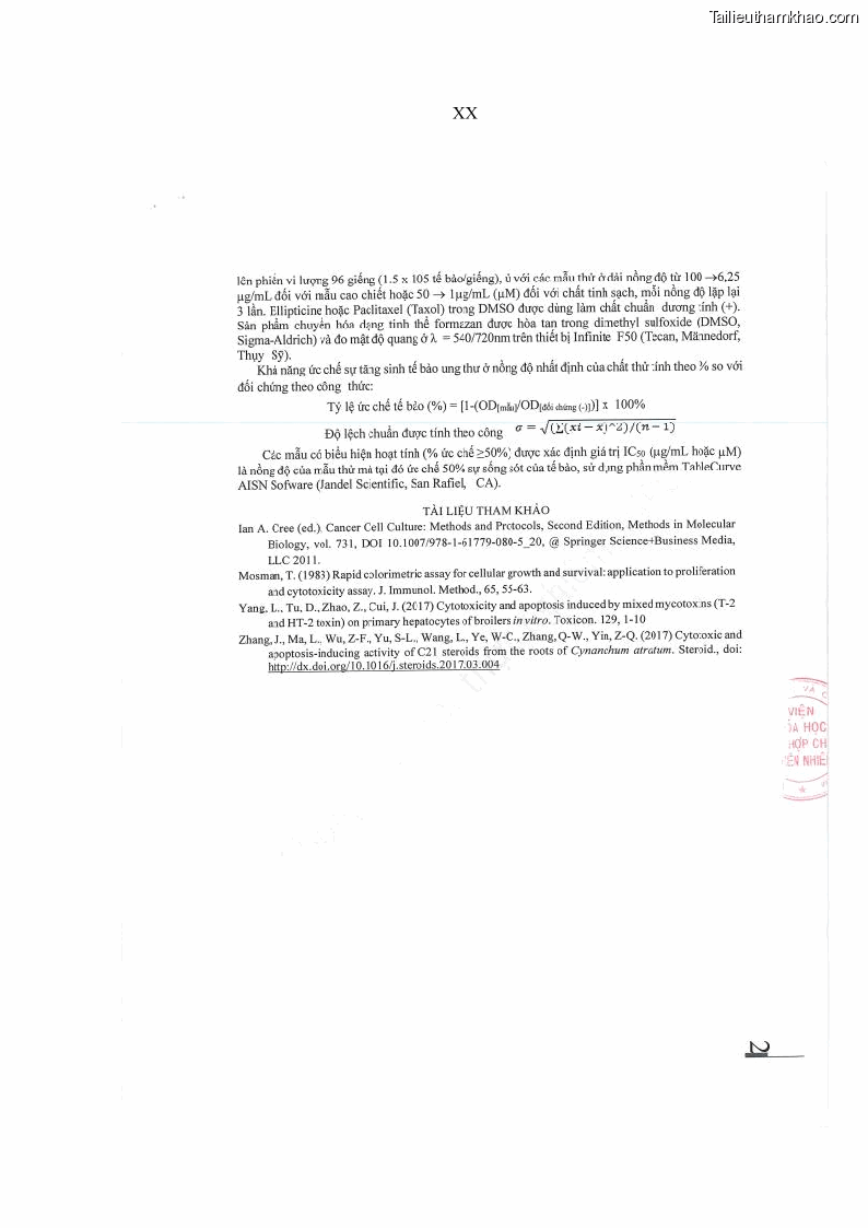 Luận án tiến sĩ sinh học Nghiên cứu đa dạng và sinh tổng hợp Cyclooligomer depsipeptide của nấm ký sinh côn trùng tại Khu Bảo tồn thiên nhiên Copia và Vườn quốc gia Xuân Sơn - 16 Trang 189