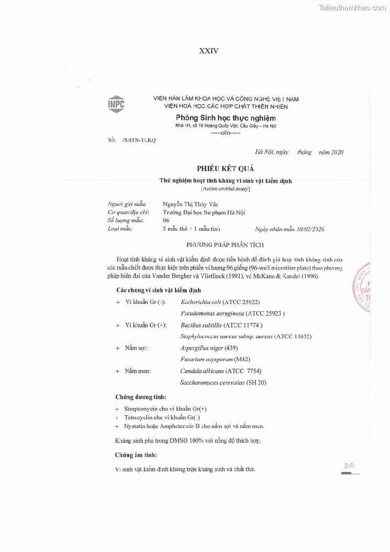 Luận án tiến sĩ sinh học Nghiên cứu đa dạng và sinh tổng hợp Cyclooligomer depsipeptide của nấm ký sinh côn trùng tại Khu Bảo tồn thiên nhiên Copia và Vườn quốc gia Xuân Sơn - 17 Trang 193