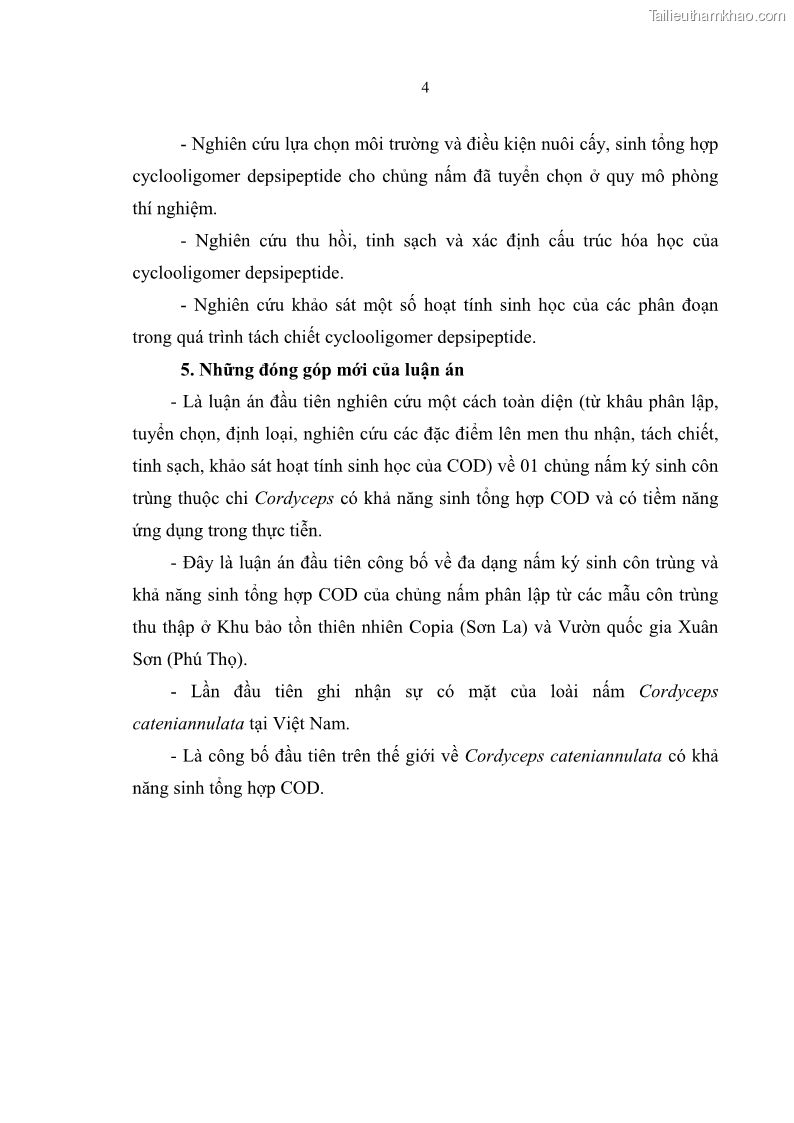 Luận án tiến sĩ sinh học Nghiên cứu đa dạng và sinh tổng hợp Cyclooligomer depsipeptide của nấm ký sinh côn trùng tại Khu Bảo tồn thiên nhiên Copia và Vườn quốc gia Xuân Sơn - 2 Trang 15