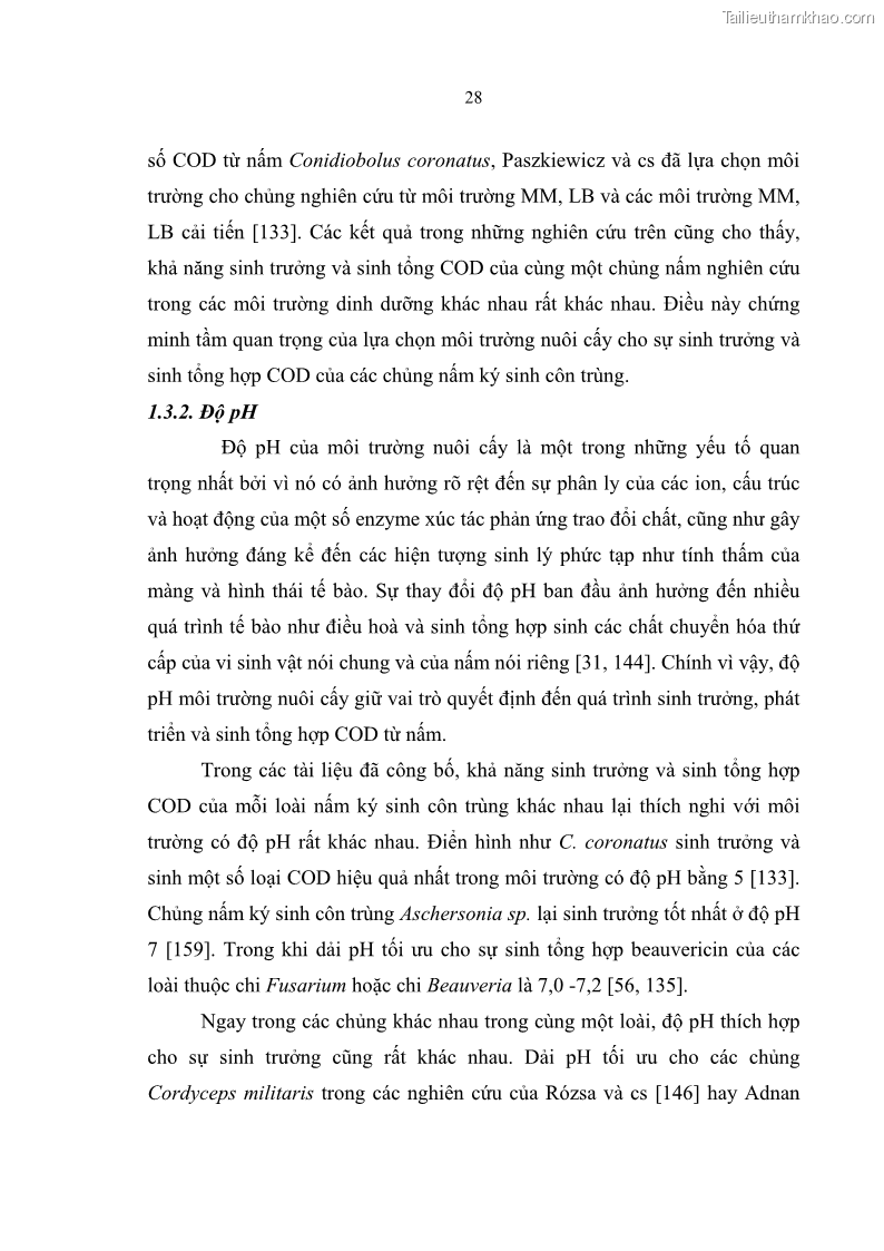 Luận án tiến sĩ sinh học Nghiên cứu đa dạng và sinh tổng hợp Cyclooligomer depsipeptide của nấm ký sinh côn trùng tại Khu Bảo tồn thiên nhiên Copia và Vườn quốc gia Xuân Sơn - 4 Trang 39