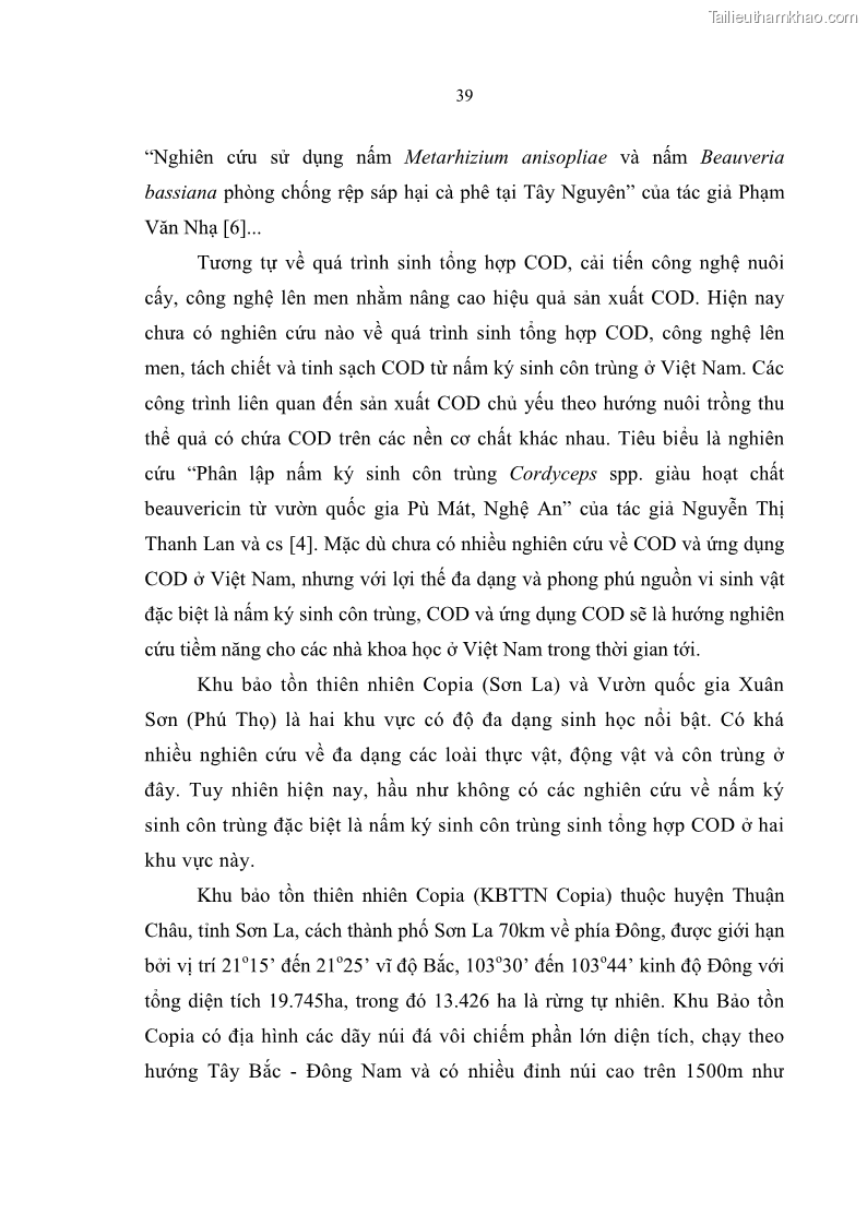Luận án tiến sĩ sinh học Nghiên cứu đa dạng và sinh tổng hợp Cyclooligomer depsipeptide của nấm ký sinh côn trùng tại Khu Bảo tồn thiên nhiên Copia và Vườn quốc gia Xuân Sơn - 5 Trang 50