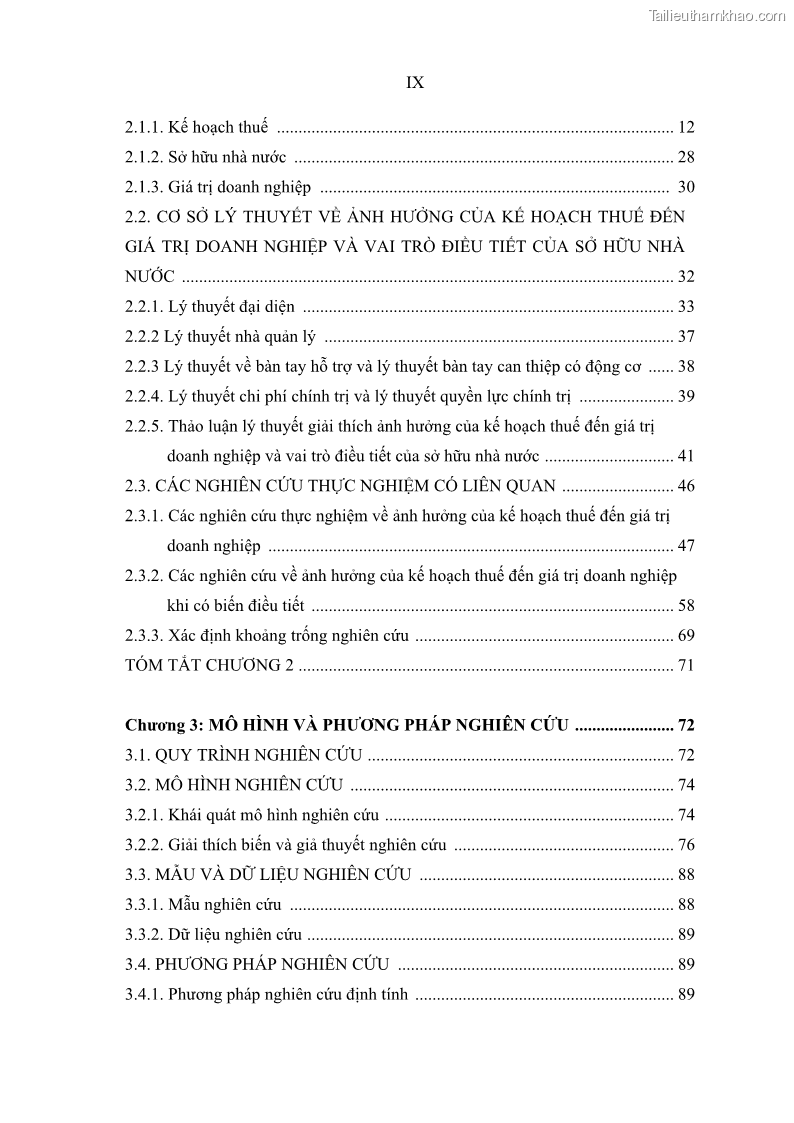 Luận án tiến sĩ tài chính ngân hàng Ảnh hưởng của kế hoạch thuế đến giá trị doanh nghiệp: Trường hợp các doanh nghiệp phi tài chính niêm yết ở Việt Nam - 1 Trang 11