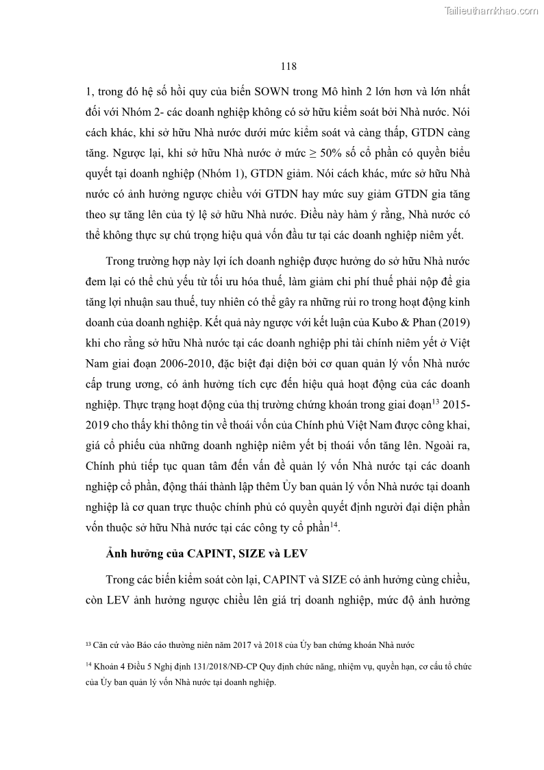 Luận án tiến sĩ tài chính ngân hàng Ảnh hưởng của kế hoạch thuế đến giá trị doanh nghiệp: Trường hợp các doanh nghiệp phi tài chính niêm yết ở Việt Nam - 11 Trang 132