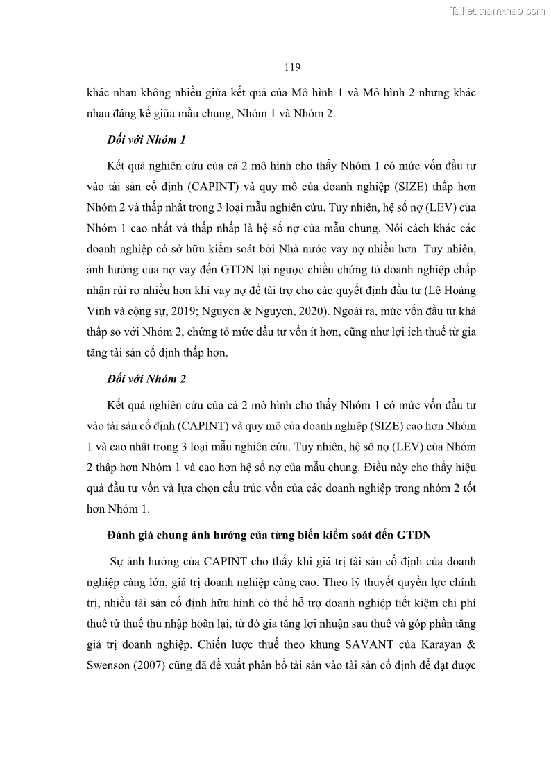 Luận án tiến sĩ tài chính ngân hàng Ảnh hưởng của kế hoạch thuế đến giá trị doanh nghiệp: Trường hợp các doanh nghiệp phi tài chính niêm yết ở Việt Nam - 12 Trang 133