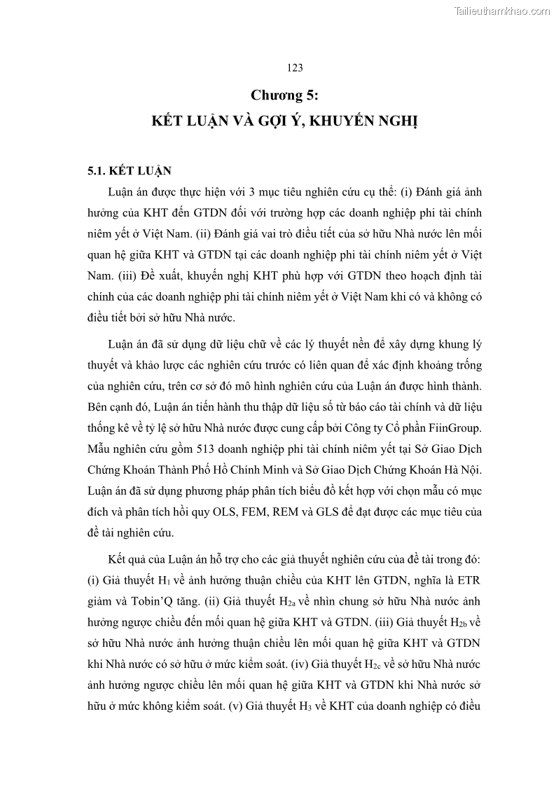 Luận án tiến sĩ tài chính ngân hàng Ảnh hưởng của kế hoạch thuế đến giá trị doanh nghiệp: Trường hợp các doanh nghiệp phi tài chính niêm yết ở Việt Nam - 12 Trang 137