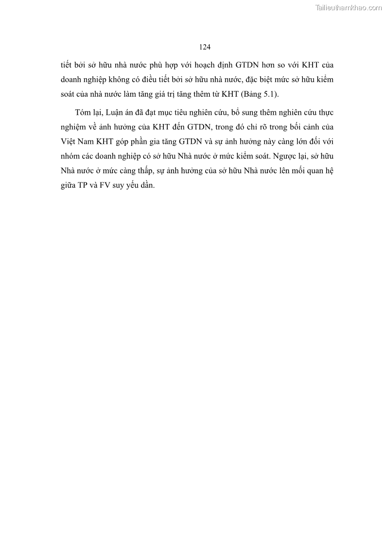 Luận án tiến sĩ tài chính ngân hàng Ảnh hưởng của kế hoạch thuế đến giá trị doanh nghiệp: Trường hợp các doanh nghiệp phi tài chính niêm yết ở Việt Nam - 12 Trang 138