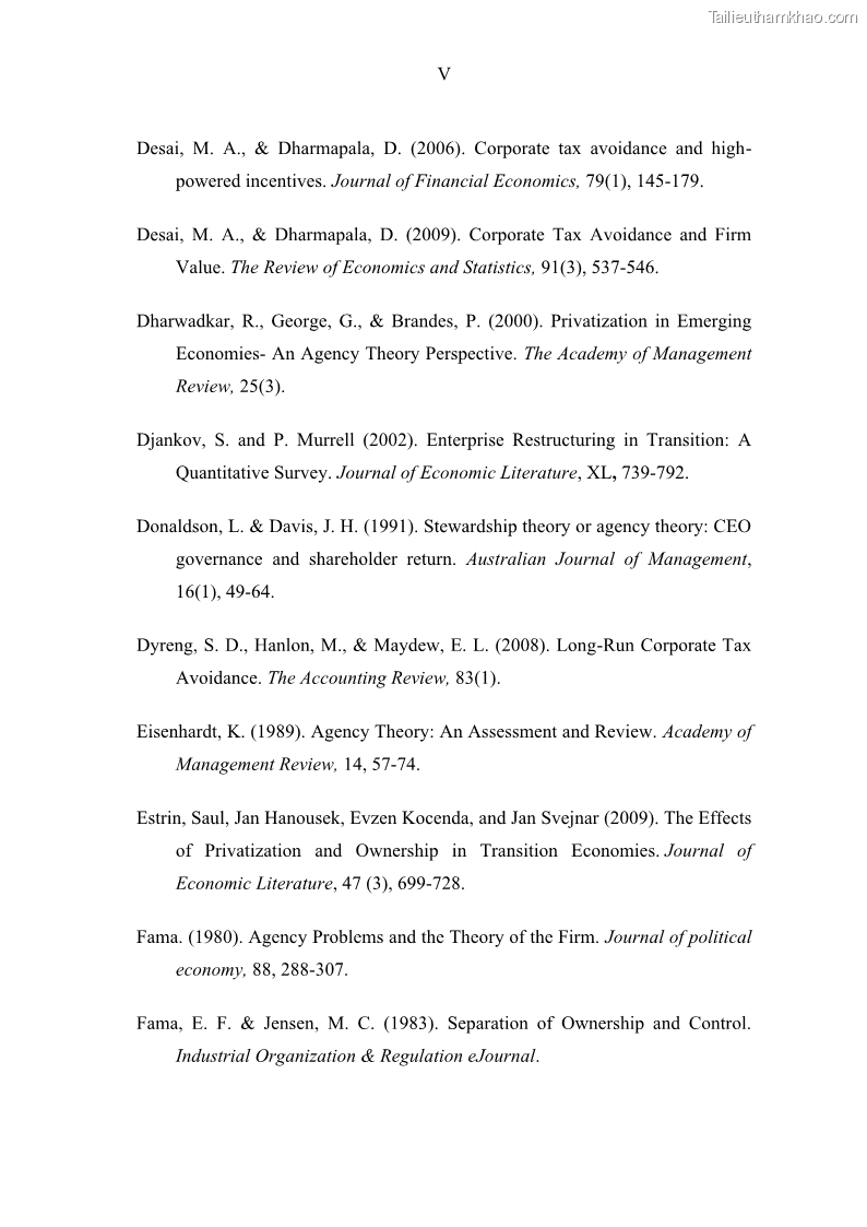 Luận án tiến sĩ tài chính ngân hàng Ảnh hưởng của kế hoạch thuế đến giá trị doanh nghiệp: Trường hợp các doanh nghiệp phi tài chính niêm yết ở Việt Nam - 13 Trang 156