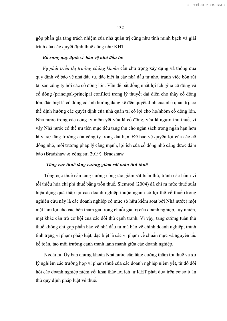 Luận án tiến sĩ tài chính ngân hàng Ảnh hưởng của kế hoạch thuế đến giá trị doanh nghiệp: Trường hợp các doanh nghiệp phi tài chính niêm yết ở Việt Nam - 13 Trang 146