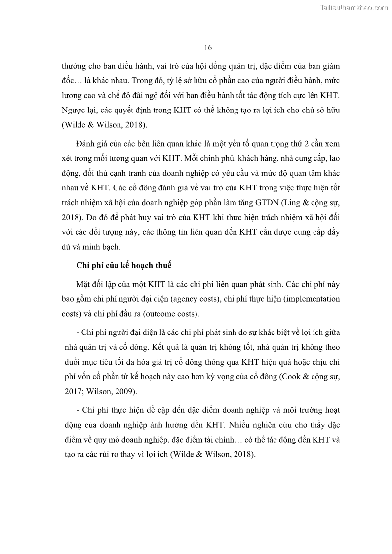Luận án tiến sĩ tài chính ngân hàng Ảnh hưởng của kế hoạch thuế đến giá trị doanh nghiệp: Trường hợp các doanh nghiệp phi tài chính niêm yết ở Việt Nam - 3 Trang 30