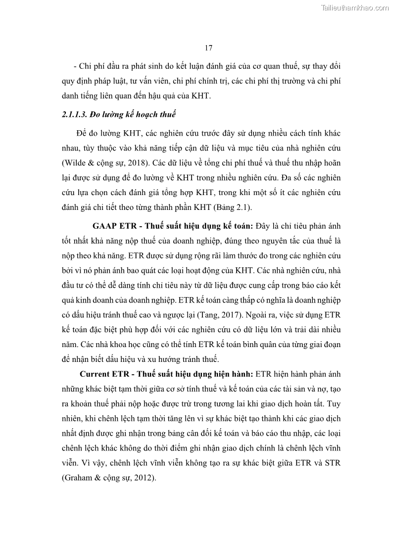 Luận án tiến sĩ tài chính ngân hàng Ảnh hưởng của kế hoạch thuế đến giá trị doanh nghiệp: Trường hợp các doanh nghiệp phi tài chính niêm yết ở Việt Nam - 3 Trang 31