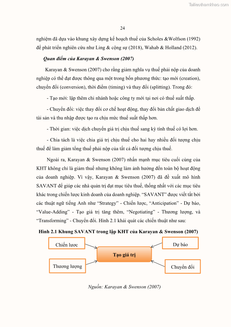 Luận án tiến sĩ tài chính ngân hàng Ảnh hưởng của kế hoạch thuế đến giá trị doanh nghiệp: Trường hợp các doanh nghiệp phi tài chính niêm yết ở Việt Nam - 4 Trang 38