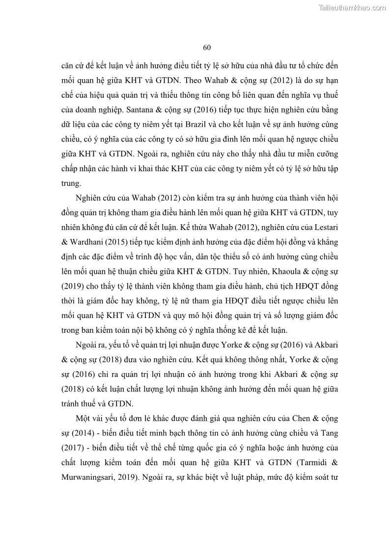 Luận án tiến sĩ tài chính ngân hàng Ảnh hưởng của kế hoạch thuế đến giá trị doanh nghiệp: Trường hợp các doanh nghiệp phi tài chính niêm yết ở Việt Nam - 7 Trang 74