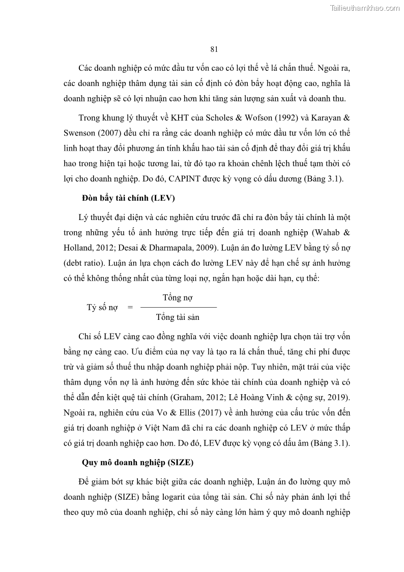 Luận án tiến sĩ tài chính ngân hàng Ảnh hưởng của kế hoạch thuế đến giá trị doanh nghiệp: Trường hợp các doanh nghiệp phi tài chính niêm yết ở Việt Nam - 8 Trang 95