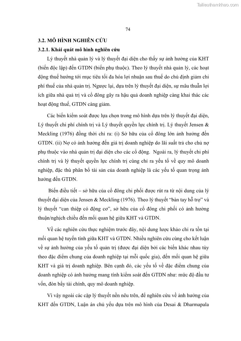 Luận án tiến sĩ tài chính ngân hàng Ảnh hưởng của kế hoạch thuế đến giá trị doanh nghiệp: Trường hợp các doanh nghiệp phi tài chính niêm yết ở Việt Nam - 8 Trang 88