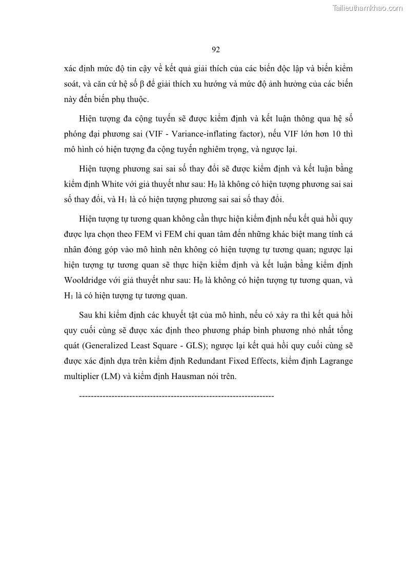 Luận án tiến sĩ tài chính ngân hàng Ảnh hưởng của kế hoạch thuế đến giá trị doanh nghiệp: Trường hợp các doanh nghiệp phi tài chính niêm yết ở Việt Nam - 9 Trang 106