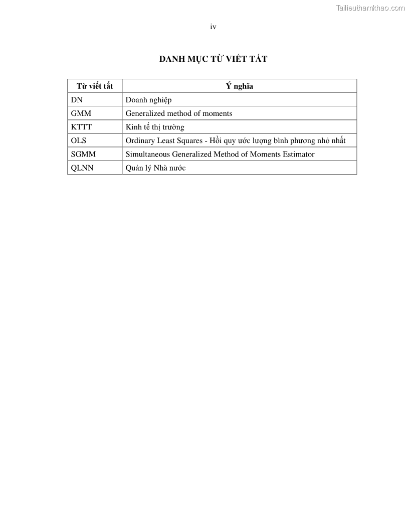 Luận án tiến sĩ tài chính ngân hàng Nghiên cứu mối quan hệ giữa lợi suất cổ phiếu và thanh khoản thị trường - trường hợp các doanh nghiệp niêm yết trên thị trường chứng khoán Việt Nam - 1 Trang 6