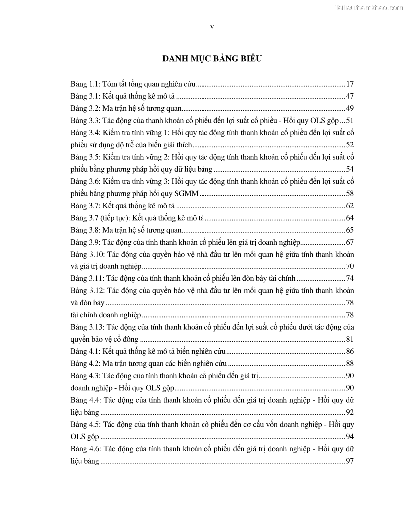 Luận án tiến sĩ tài chính ngân hàng Nghiên cứu mối quan hệ giữa lợi suất cổ phiếu và thanh khoản thị trường - trường hợp các doanh nghiệp niêm yết trên thị trường chứng khoán Việt Nam - 1 Trang 7