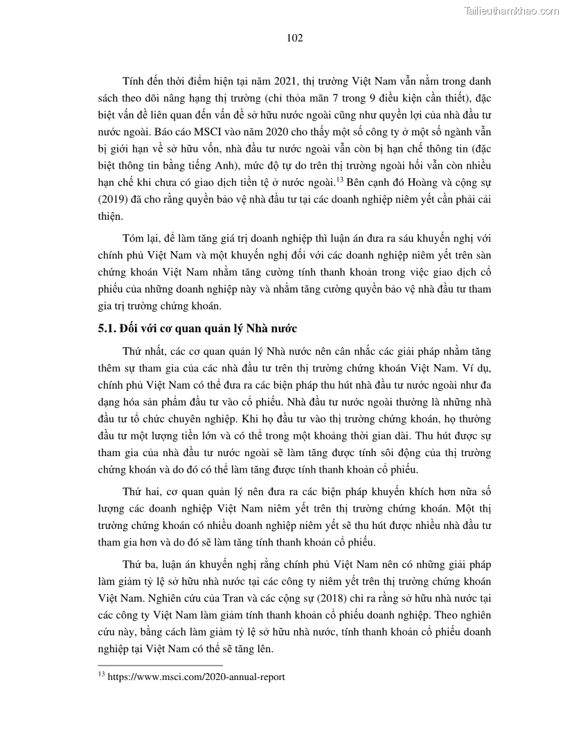 Luận án tiến sĩ tài chính ngân hàng Nghiên cứu mối quan hệ giữa lợi suất cổ phiếu và thanh khoản thị trường - trường hợp các doanh nghiệp niêm yết trên thị trường chứng khoán Việt Nam - 10 Trang 109