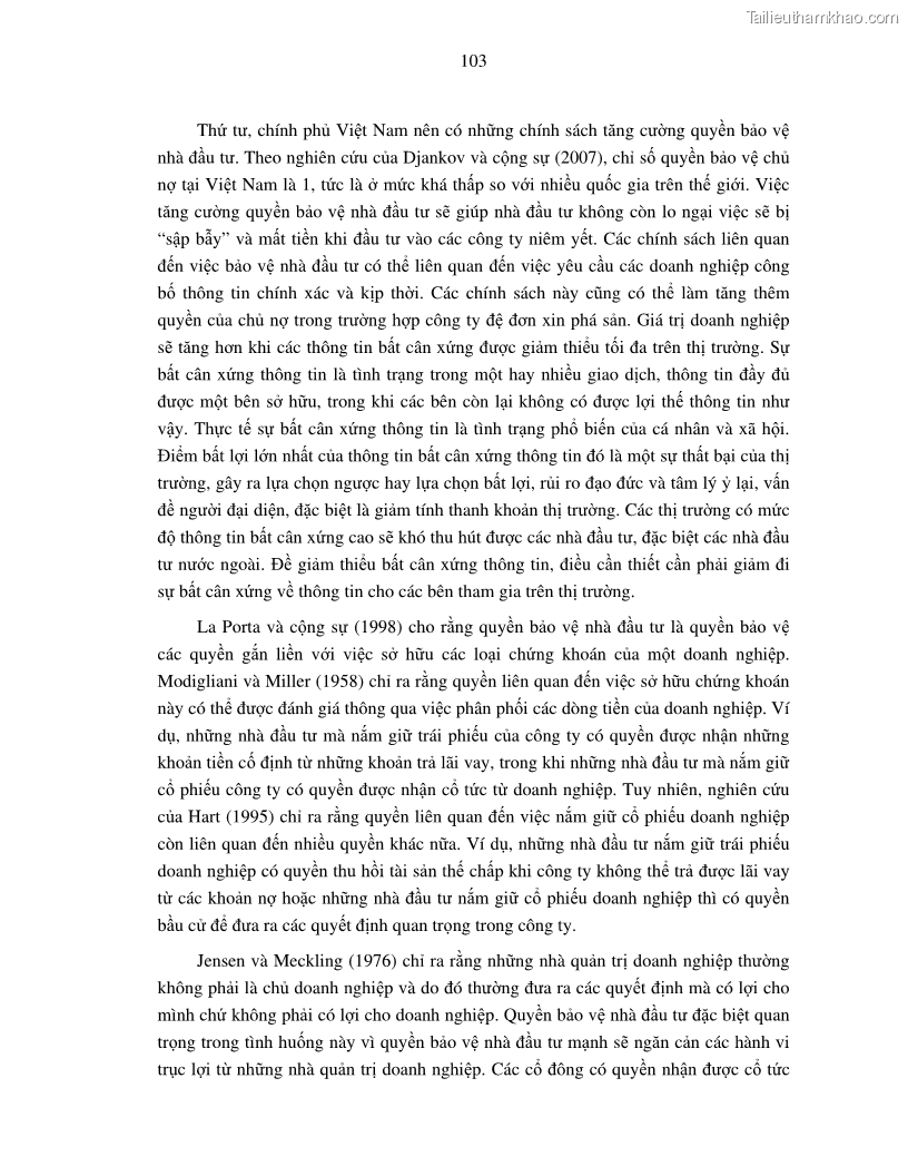 Luận án tiến sĩ tài chính ngân hàng Nghiên cứu mối quan hệ giữa lợi suất cổ phiếu và thanh khoản thị trường - trường hợp các doanh nghiệp niêm yết trên thị trường chứng khoán Việt Nam - 10 Trang 110