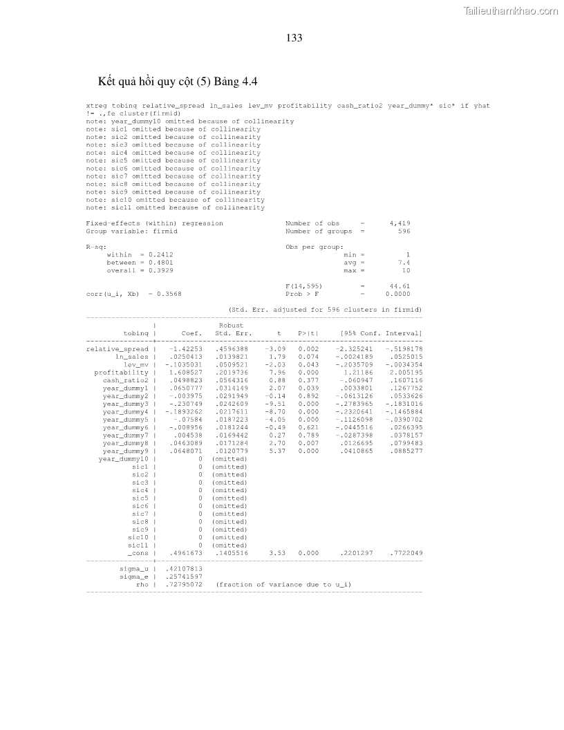Luận án tiến sĩ tài chính ngân hàng Nghiên cứu mối quan hệ giữa lợi suất cổ phiếu và thanh khoản thị trường - trường hợp các doanh nghiệp niêm yết trên thị trường chứng khoán Việt Nam - 12 Trang 140