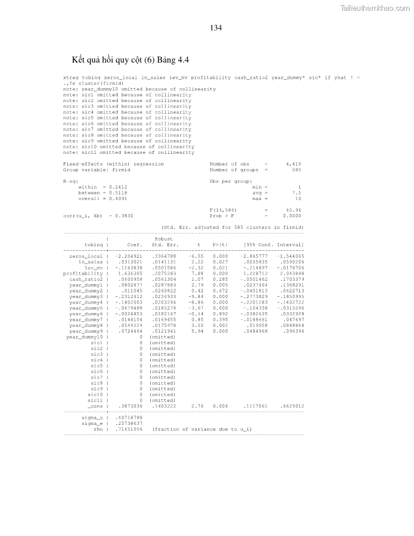 Luận án tiến sĩ tài chính ngân hàng Nghiên cứu mối quan hệ giữa lợi suất cổ phiếu và thanh khoản thị trường - trường hợp các doanh nghiệp niêm yết trên thị trường chứng khoán Việt Nam - 12 Trang 141