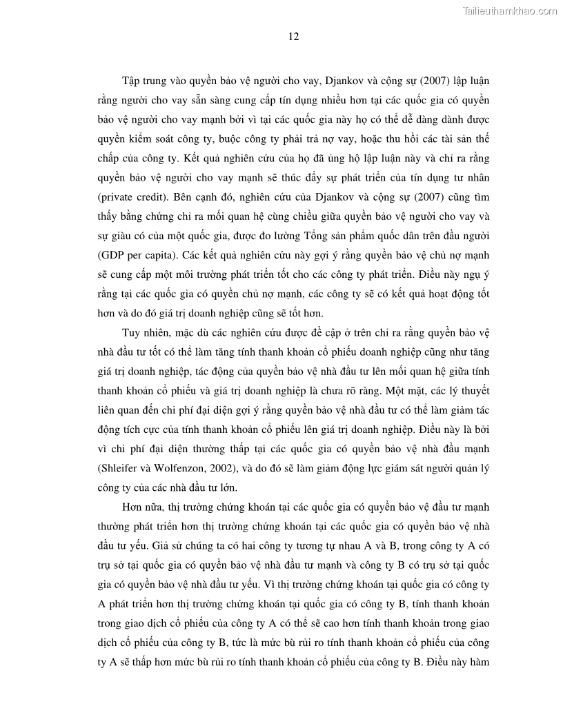 Luận án tiến sĩ tài chính ngân hàng Nghiên cứu mối quan hệ giữa lợi suất cổ phiếu và thanh khoản thị trường - trường hợp các doanh nghiệp niêm yết trên thị trường chứng khoán Việt Nam - 2 Trang 19
