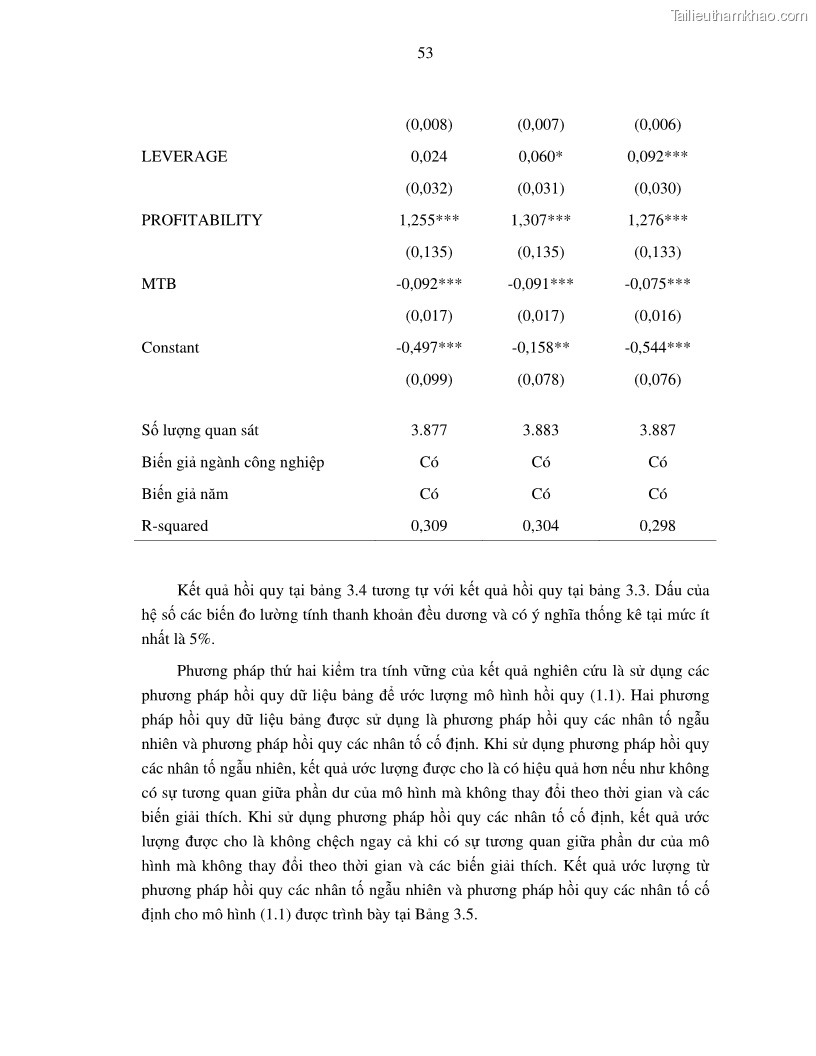 Luận án tiến sĩ tài chính ngân hàng Nghiên cứu mối quan hệ giữa lợi suất cổ phiếu và thanh khoản thị trường - trường hợp các doanh nghiệp niêm yết trên thị trường chứng khoán Việt Nam - 5 Trang 60
