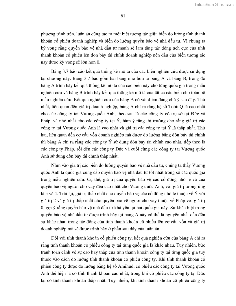 Luận án tiến sĩ tài chính ngân hàng Nghiên cứu mối quan hệ giữa lợi suất cổ phiếu và thanh khoản thị trường - trường hợp các doanh nghiệp niêm yết trên thị trường chứng khoán Việt Nam - 6 Trang 68