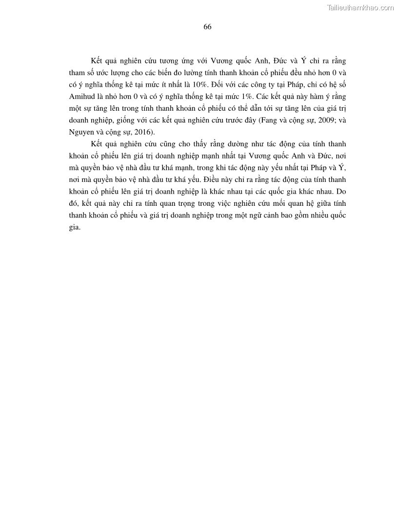 Luận án tiến sĩ tài chính ngân hàng Nghiên cứu mối quan hệ giữa lợi suất cổ phiếu và thanh khoản thị trường - trường hợp các doanh nghiệp niêm yết trên thị trường chứng khoán Việt Nam - 7 Trang 73