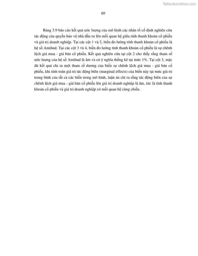 Luận án tiến sĩ tài chính ngân hàng Nghiên cứu mối quan hệ giữa lợi suất cổ phiếu và thanh khoản thị trường - trường hợp các doanh nghiệp niêm yết trên thị trường chứng khoán Việt Nam - 7 Trang 76
