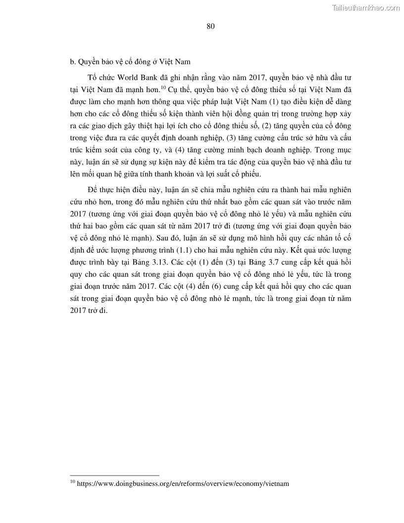 Luận án tiến sĩ tài chính ngân hàng Nghiên cứu mối quan hệ giữa lợi suất cổ phiếu và thanh khoản thị trường - trường hợp các doanh nghiệp niêm yết trên thị trường chứng khoán Việt Nam - 8 Trang 87