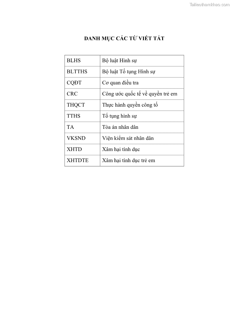 Luận văn thạc sĩ Bảo đảm quyền trẻ em trong các vụ án xâm hại tình dục tại Viện kiểm sát nhân dân thành phố Hà Nội - 1 Trang 7