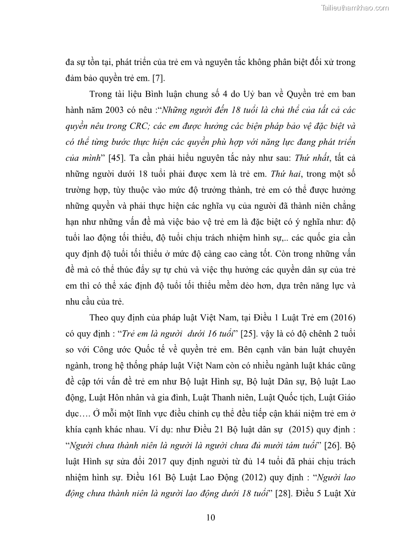 Luận văn thạc sĩ Bảo đảm quyền trẻ em trong các vụ án xâm hại tình dục tại Viện kiểm sát nhân dân thành phố Hà Nội - 2 Trang 19