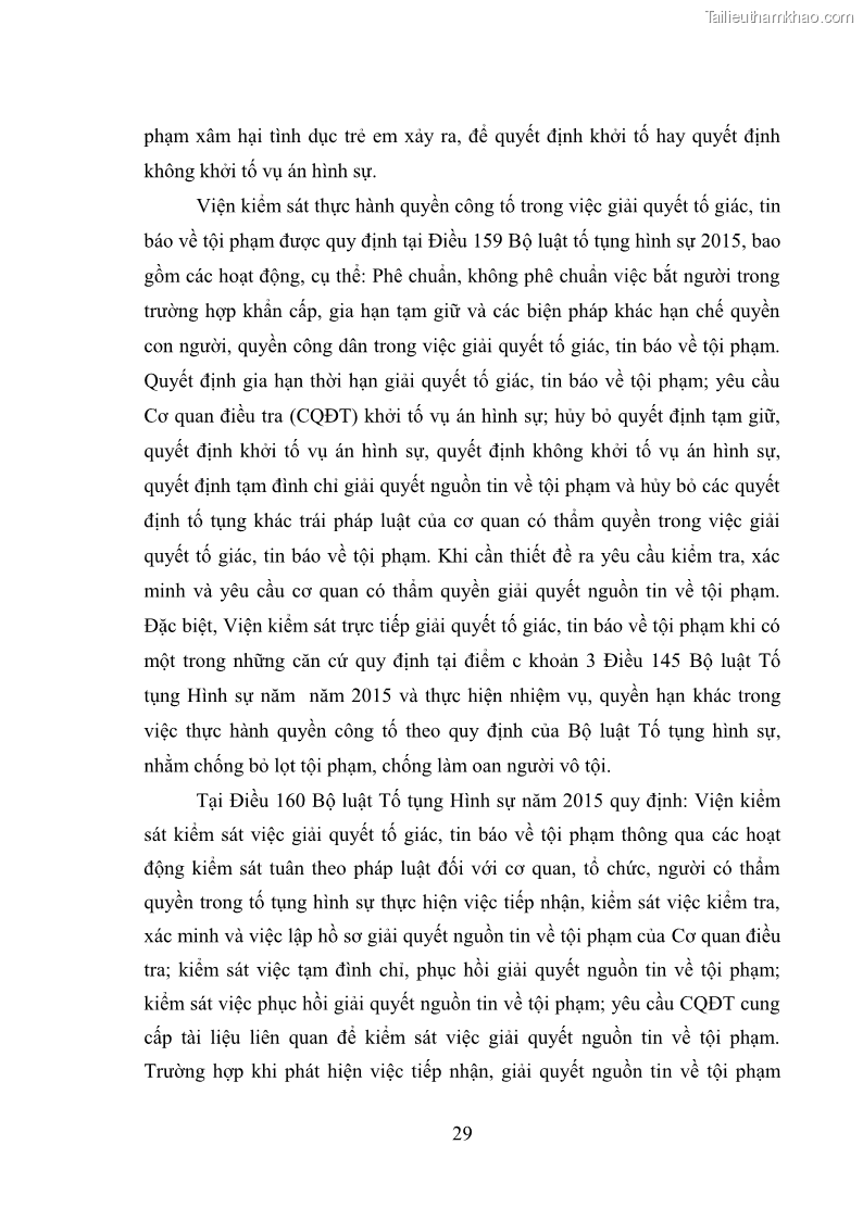 Luận văn thạc sĩ Bảo đảm quyền trẻ em trong các vụ án xâm hại tình dục tại Viện kiểm sát nhân dân thành phố Hà Nội - 4 Trang 38