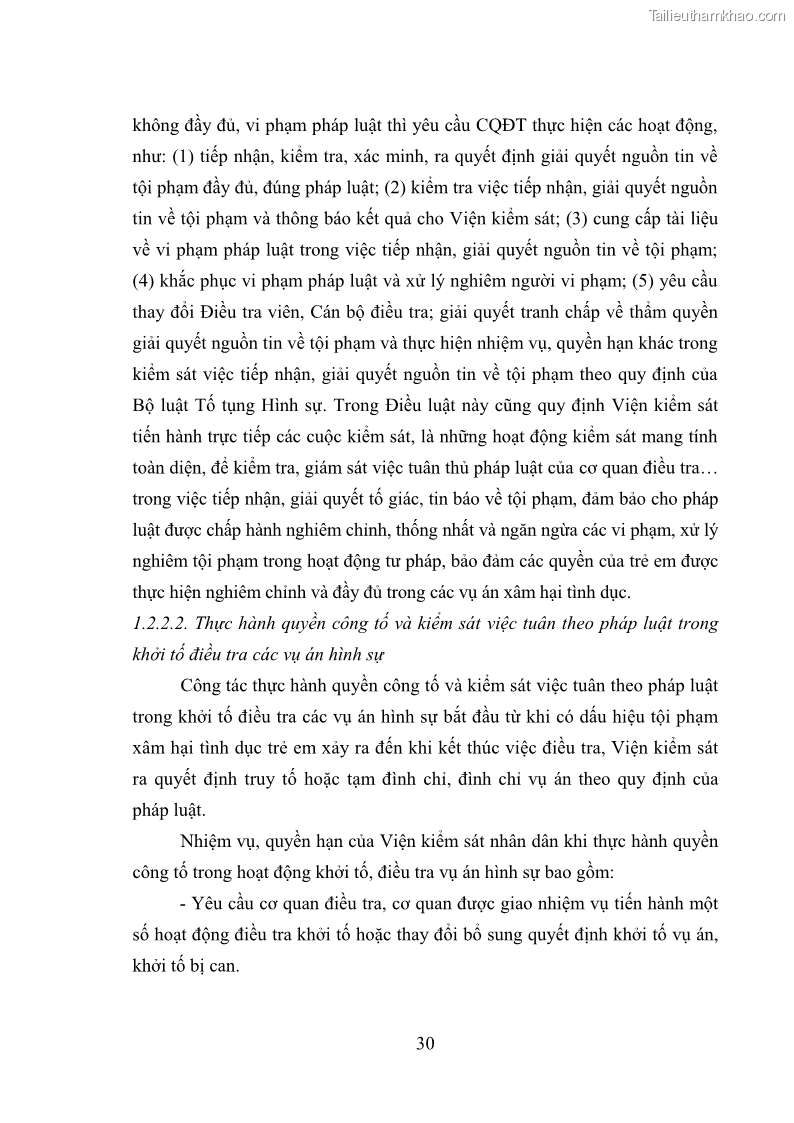 Luận văn thạc sĩ Bảo đảm quyền trẻ em trong các vụ án xâm hại tình dục tại Viện kiểm sát nhân dân thành phố Hà Nội - 4 Trang 39