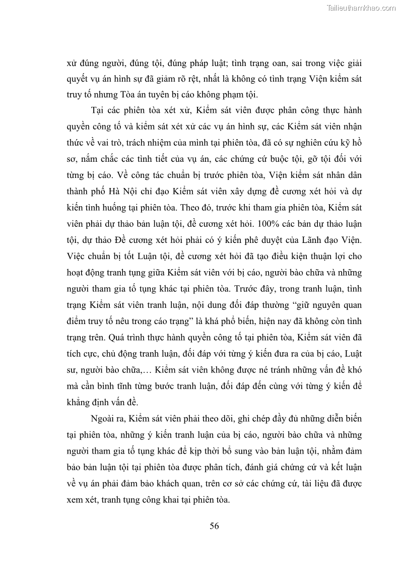 Luận văn thạc sĩ Bảo đảm quyền trẻ em trong các vụ án xâm hại tình dục tại Viện kiểm sát nhân dân thành phố Hà Nội - 6 Trang 65