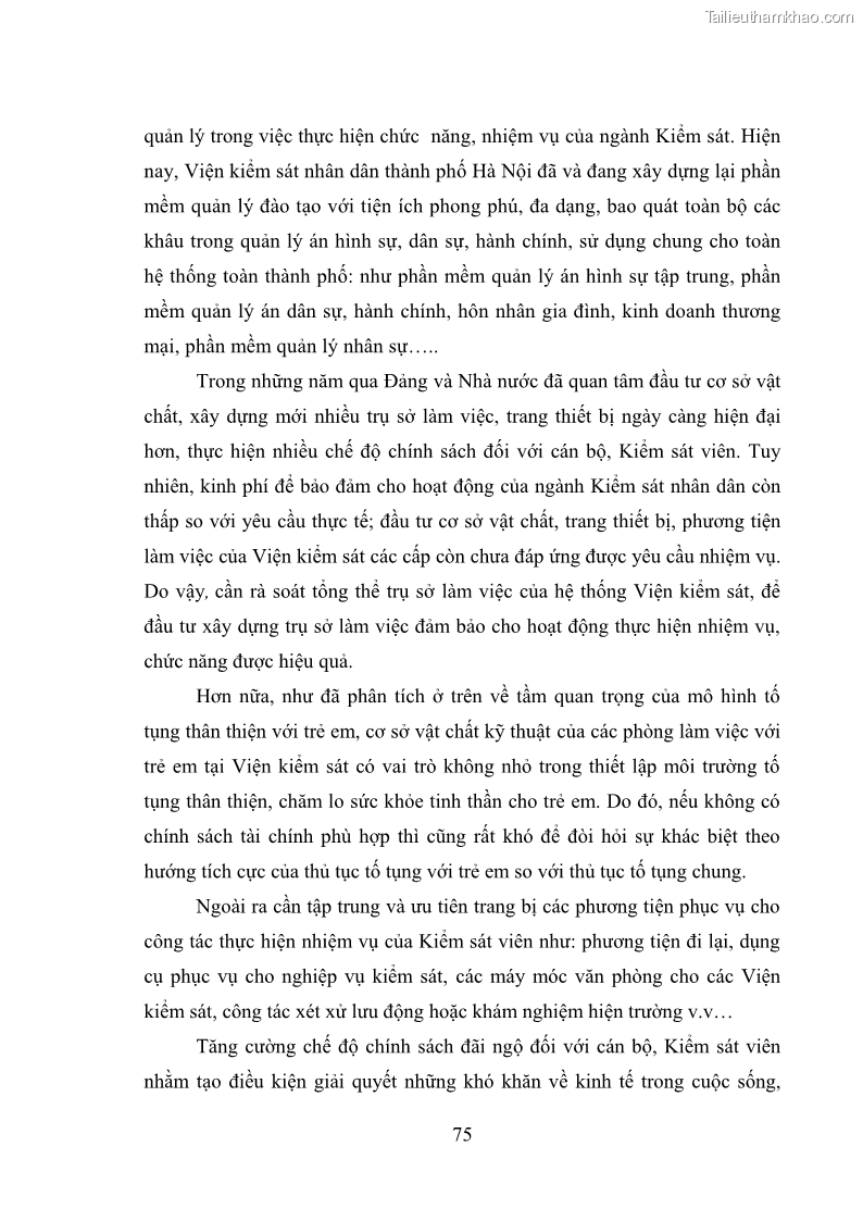 Luận văn thạc sĩ Bảo đảm quyền trẻ em trong các vụ án xâm hại tình dục tại Viện kiểm sát nhân dân thành phố Hà Nội - 7 Trang 84