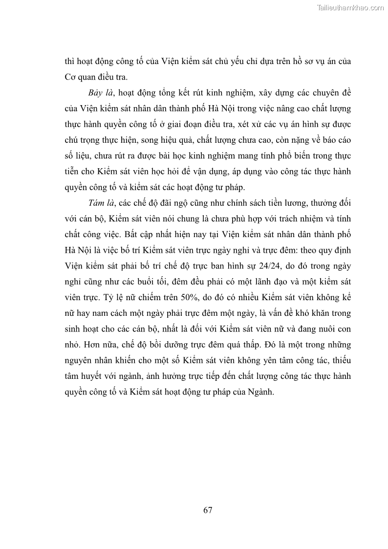 Luận văn thạc sĩ Bảo đảm quyền trẻ em trong các vụ án xâm hại tình dục tại Viện kiểm sát nhân dân thành phố Hà Nội - 7 Trang 76