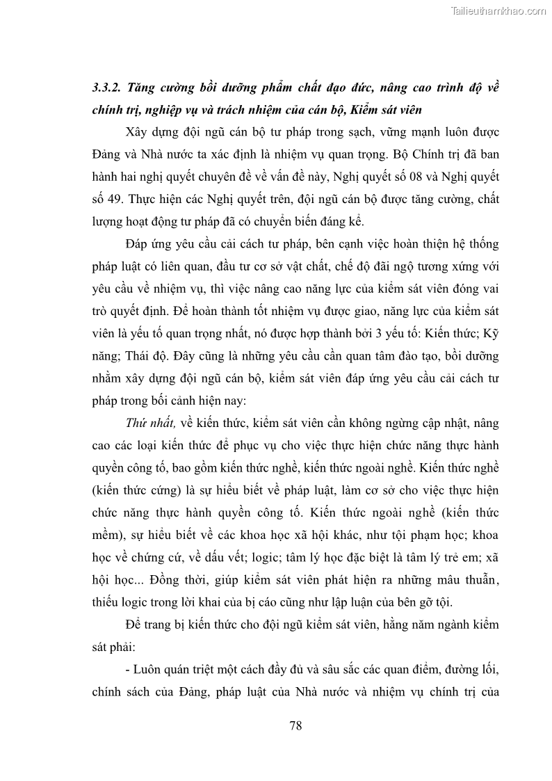 Luận văn thạc sĩ Bảo đảm quyền trẻ em trong các vụ án xâm hại tình dục tại Viện kiểm sát nhân dân thành phố Hà Nội - 8 Trang 87