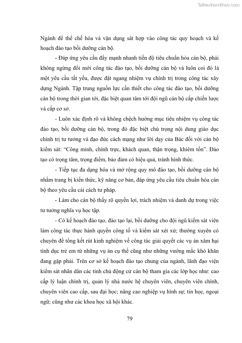 Luận văn thạc sĩ Bảo đảm quyền trẻ em trong các vụ án xâm hại tình dục tại Viện kiểm sát nhân dân thành phố Hà Nội - 8 Trang 88