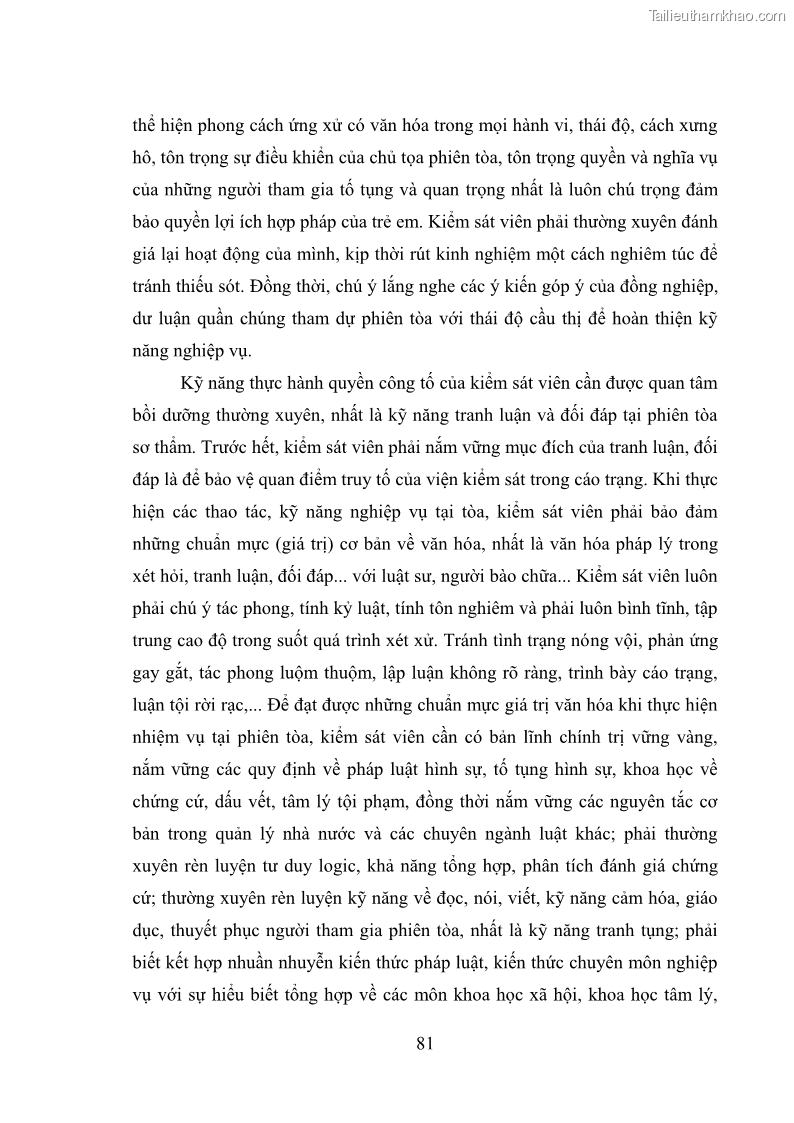 Luận văn thạc sĩ Bảo đảm quyền trẻ em trong các vụ án xâm hại tình dục tại Viện kiểm sát nhân dân thành phố Hà Nội - 8 Trang 90