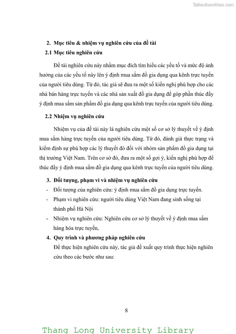 Luận văn thạc sĩ kinh doanh và quản lý Các yếu tố ảnh hưởng đến ý định mua sắm đồ gia dụng qua kênh trực tuyến - 1 Trang 10