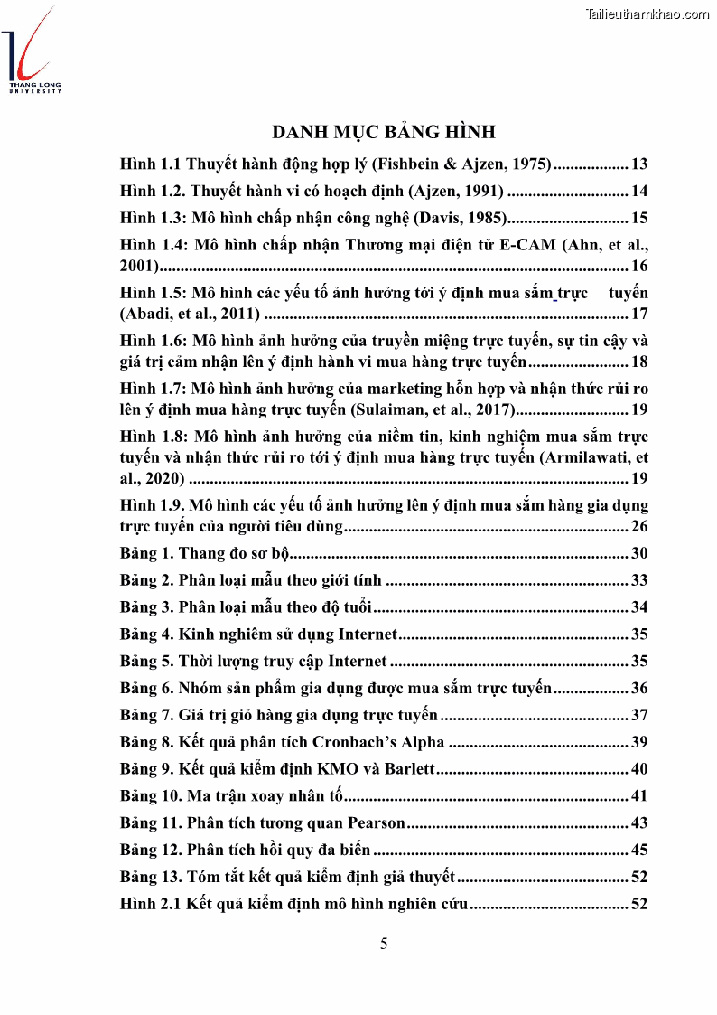 Luận văn thạc sĩ kinh doanh và quản lý Các yếu tố ảnh hưởng đến ý định mua sắm đồ gia dụng qua kênh trực tuyến - 1 Trang 7